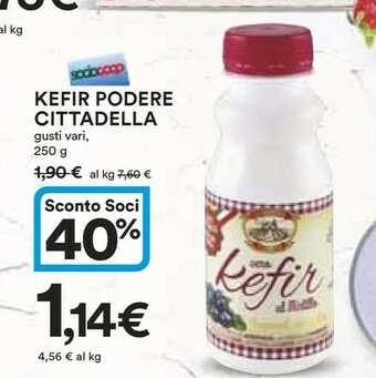 Coop Podere cittadella Podere Cittadella - Kefir Gusto Mirtillo 250 g(ml) offerta