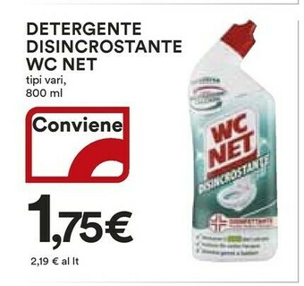 Coop Wc net Detergente Disincrostante Tipi Vari, 800 Ml offerta