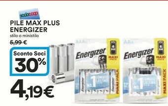 Coop Energizer Pile offerta