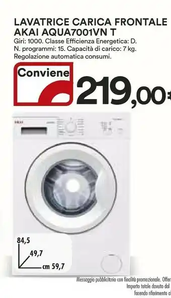 Coop Akai Lavatrice offerta