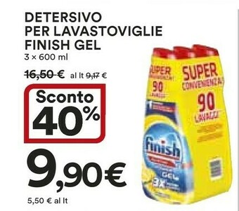Coop Finish Finish Detersivo Per Lavastoviglie Gel offerta