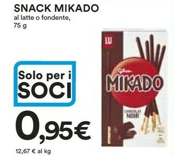 Coop Mikado Mikado Snack Al Latte O Fondente, 75 G offerta