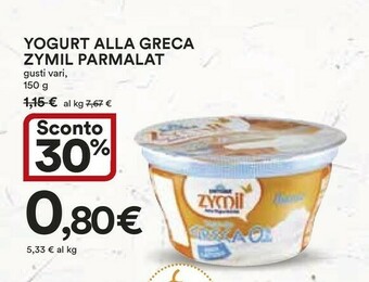 Coop Parmalat Parmalat - Zymil Alta Digeribilità Yogurt alla Greca 0% di Grassi Bianco 150 g(ml) offerta