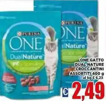 Vivo Supermercati One Gatto dual nature croccantini assortiti 400 g offerta