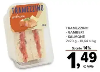 Todis Tramezzino gamberi/salmone 2x70 g offerta