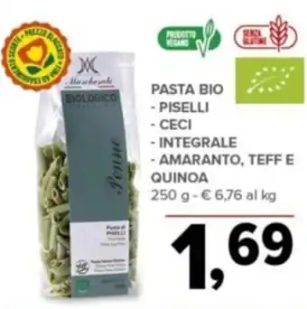 Todis Pasta Bio Piselli/Ceci/Integrale/Amaranto, teff e quinoa 250 g offerta