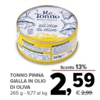 Todis Tonno Pinna gialla in olio di oliva 265 g offerta