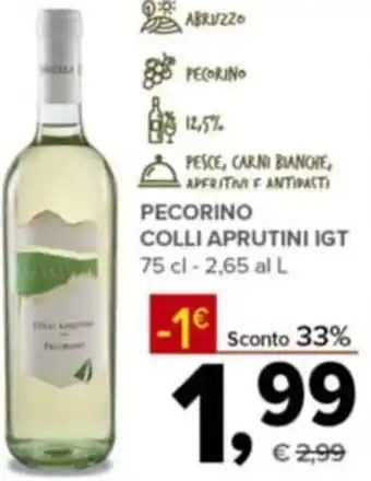 Todis Pecorino Colli Aprutini Igt 75 cl offerta