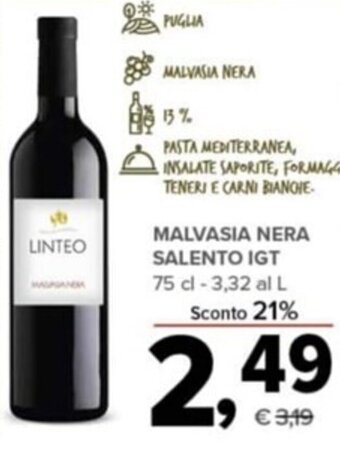 Todis Malvasia Nera Salento Igt 75 cl offerta