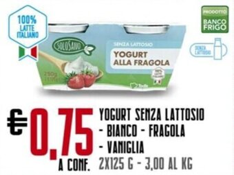 Todis Yogurt Senza lattosio bianco/fragola/vaniglia 2x125 g offerta