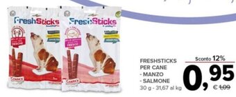 Todis Freshsticks per cane manzo/salmone 30 g offerta