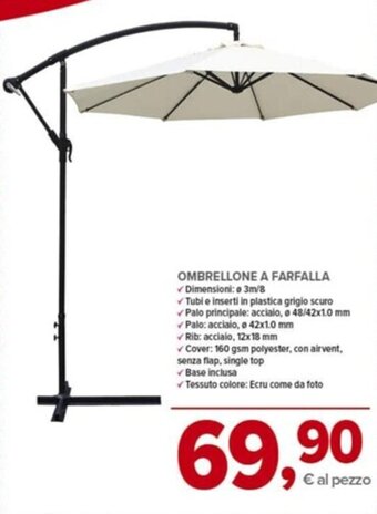 Todis Ombrellone a farfalla offerta