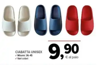 Todis Ciabatta Unisex misure: 36-45 vari colori offerta