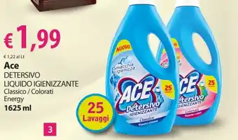 Extra Supermercati Ace Detersivo Liquido Igienizzante 1625 ml offerta