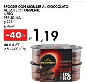 Bennet Perugina Sfoglie Con Mousse Al Cioccolato Al Latte O Fondente Nero 228 G offerta