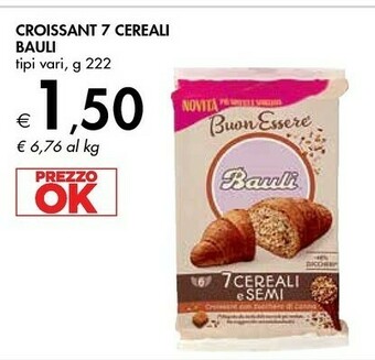 Bennet Bauli Croissant 7 Cereali 222 G offerta