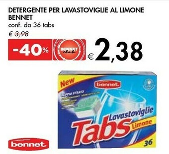Bennet Bennet Detergente Per Lavastoviglie Al Limone 36 Tabs offerta