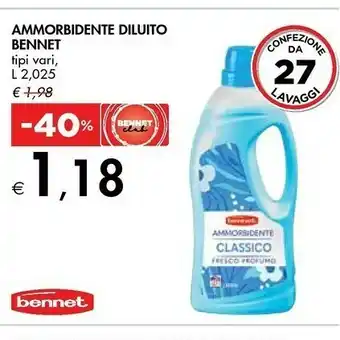 Bennet Bennet Ammorbidente Diluito offerta
