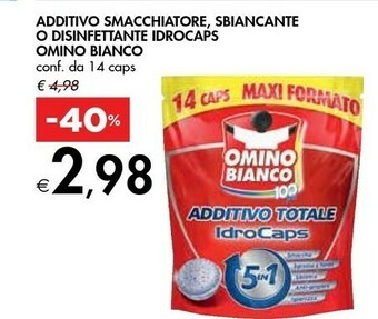 Bennet Omino Bianco Additivo Smacchiatore, Sbiancante O Disinfettante Idrocaps 14 Caps offerta
