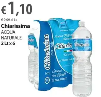 Extra Supermercati Chiarissima Acqua naturale 2 Lt x 6 offerta