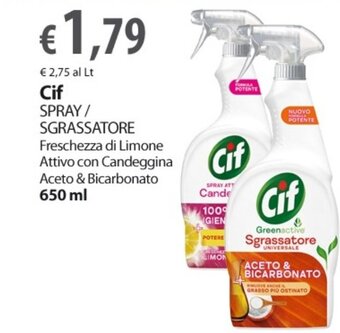 Extra Supermercati Cif Spray / Sgrassatore 650 ml offerta