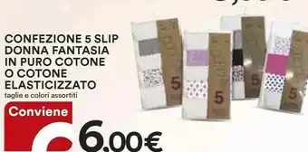 Coop Coop Confezione 5 Slip Donna Fantasia In Puro Cotone offerta