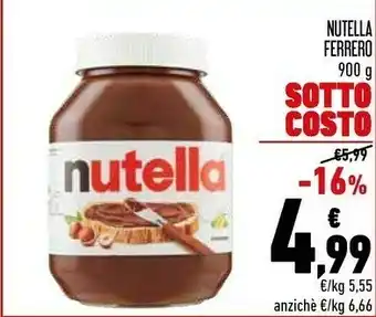 Conad Ferrero ferrero nutella Crema Al Cioccolato offerta