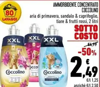 Coccolino Ammorbidente Concentrato Aria Di Primavera / Sandalo & Caprifoglio / Tiare & Frutti Rossi 2 Litri