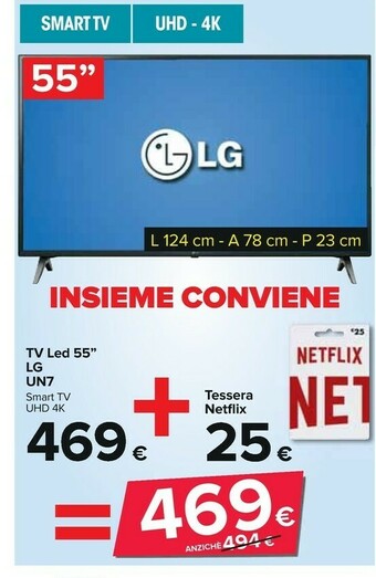 Carrefour LG Tv Led 55" Un7 Smart Tv Uhd 4k offerta
