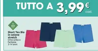 Carrefour Tex Short Bio In Cotone Stretch offerta