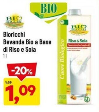 DPiù Bioricchi Bevanda Bio a Base di Riso e Soia 1 l offerta