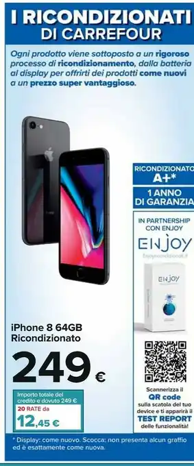 Carrefour Apple IPhone 8 11,9 Cm (4.7") 64 GB SIM Singola Grigio offerta