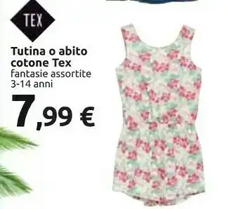 Carrefour Tex Tutina O Abito Cotone offerta