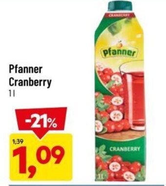 DPiù Pfanner Cranberry 1 l offerta