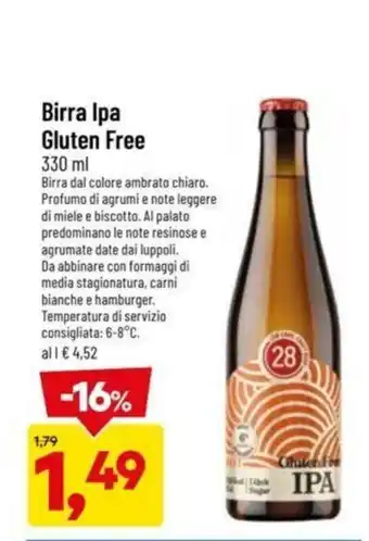 DPiù Birra Ipa Gluten Free 330 ml offerta