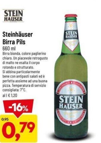 DPiù Steinhäuser Birra Pils 660 ml offerta