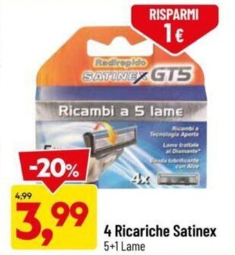 DPiù 4 Ricariche Satinex 5+1 Lame offerta