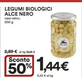 Coop Alce Nero Legumi Biologici Vaso Vetro, 200 G offerta