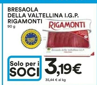 Coop Rigamonti Rigamonti - Bresaola della Valtellina IGP 90 g(ml) offerta