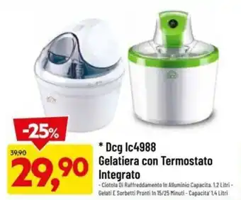 DPiù Dcg Ic4988 Gelatiera con Termostato Integrato offerta