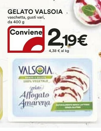 Coop Valsoia Valsoia - Il Gelato Affogato Cacao 400 g(ml) offerta