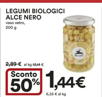 Coop Alce Nero Legumi Biologici Vaso Vetro, 200 G offerta