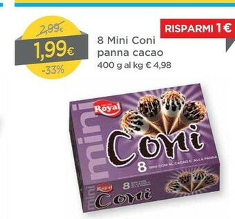DPiù Royal 8 Mini Coni Panna Cacao offerta