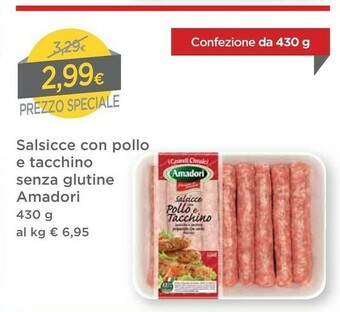 DPiù Amadori Salsicce Con Pollo E Tacchino 430 G(ml) offerta