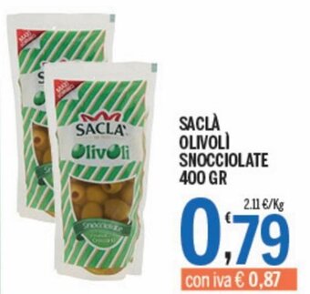 Gruppo Pascar Saclà Olivolì snocciolate 400 gr offerta