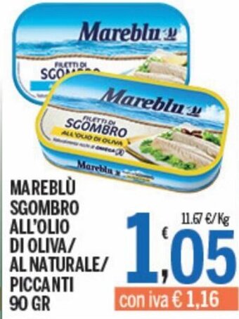 Gruppo Pascar Mareblu Sgombro all'olio di oliva/al naturale/piccanti 90 gr offerta