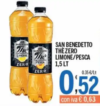 Gruppo Pascar San Benedetto Thè Zero limone/pesca 1,5 lt offerta