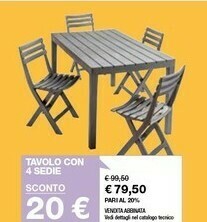 Iper La Grande Tavolo con 4 Sedie offerta