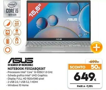 Expert Asus Notebook F515JABQ926T offerta