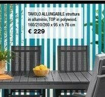 Iper La Grande Iper La Grande I Tavolo Allungabile Struttura In Alluminio, Top In Polywood 160/210/260 X 95 Xh 76 Cm offerta